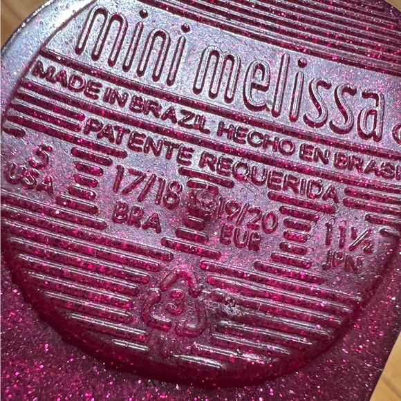 Mini Melissa Glittery Red Heart Shoes - Picture 9 of 12